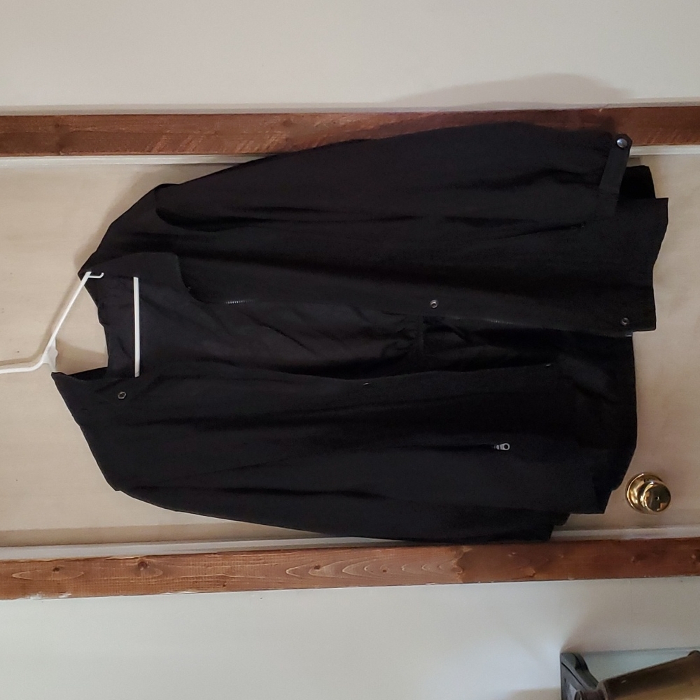 Med length light black coat